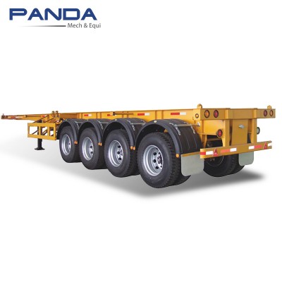 PANDA axle 20ft 40ft 45ft 53ft Skeleton Container Transporter Semi Trailer For Sale