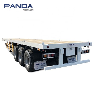 High quality 3 axle flatbed container truck trailer 40/50 ton load capacity for sale in UAE