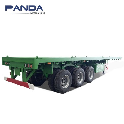 Panda 45ft 50ft 6ft Flatbed Semi Trailer Tri Axle Container Trailer Twist Lock For Sale