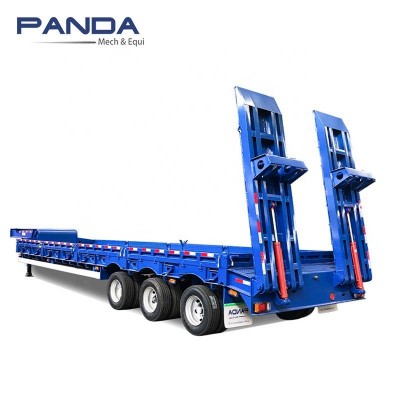 Equipment Low Bed Loader 3 Axle 60/70/80 Tons Lowbed Semi Trukc Trailer For Sale