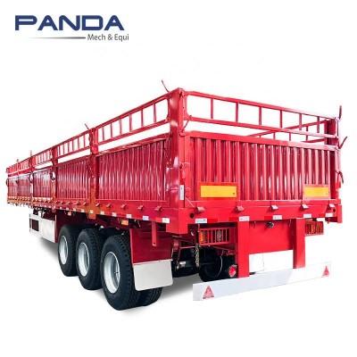 Good Quality 3 Axle 40 Ton Semi Drop Fence Log Box Van Cargo Truck Trailer For Sale