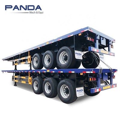 20/40ft Flat Deck Pack Trailers Platform For Container & Bulk Cargo Transport