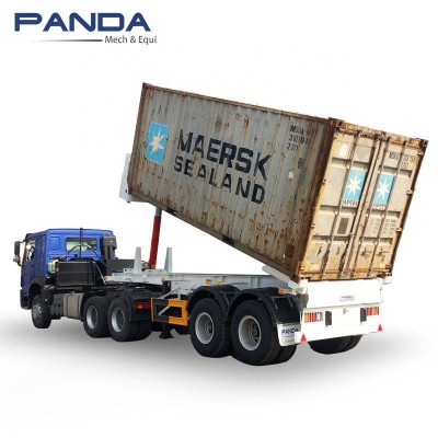 China Manufacturers 20ft Dump Container Trailer Chassis / Skeleton Tipping Tipper Trailer For Sale