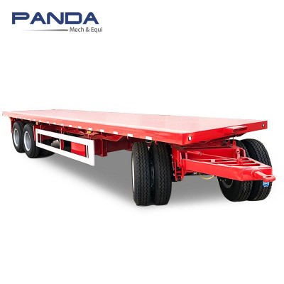 Heavy Duty Three Axles 60 Ton Flatbed Semi Tralier / Flat Bed Truck Semi Trailer